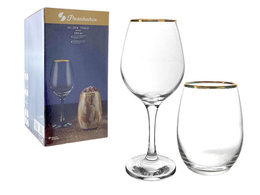 VASO Y COPA (GOLDEN TOUCH AMBER) 8PZAS 5