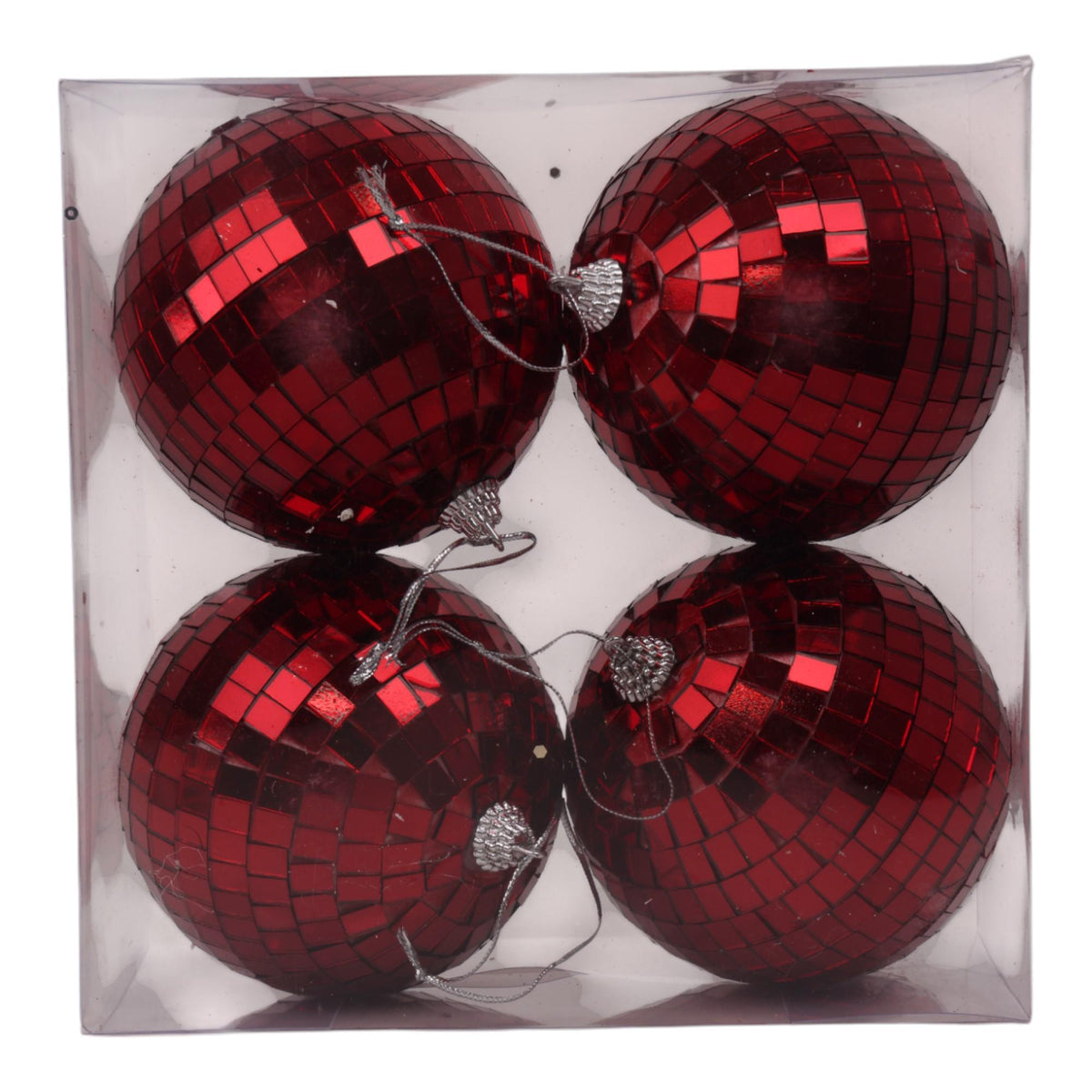 BOLAS 10CM EN CAJA PVC 4PZS