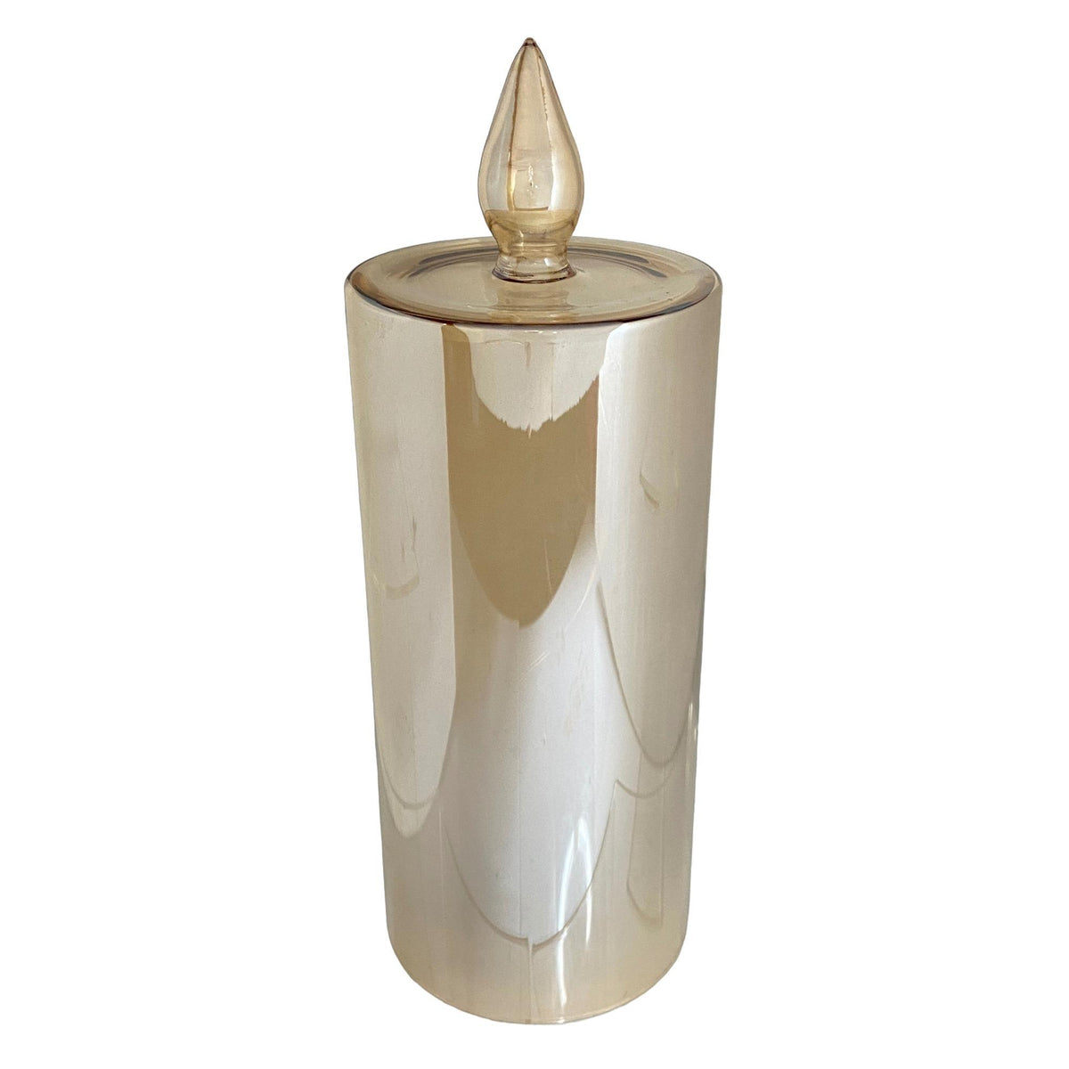ADORNO VELA DE VIDRIO C/LUZ 24