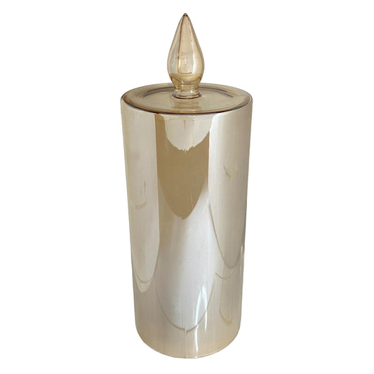 ADORNO VELA DE VIDRIO C/LUZ 24