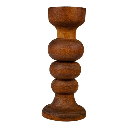 PORTAVELAS DE MADERA 10X10X24C