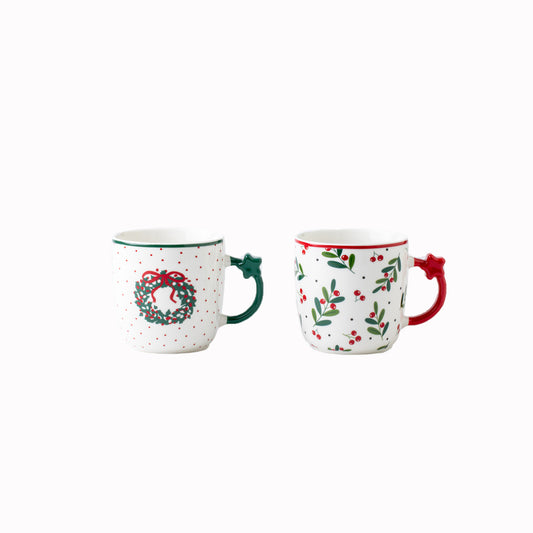 TAZA NAVIDENA 9CM ROJO-VERDE SUR2