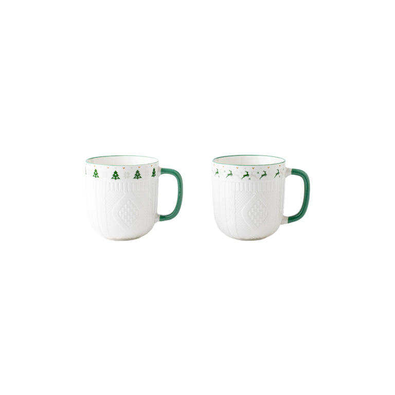 TAZA NAVIDENA 8.8CM BLAN-VERD SUR2