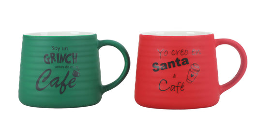 TAZA 8.5CM 13OZ ROJO-VERDE